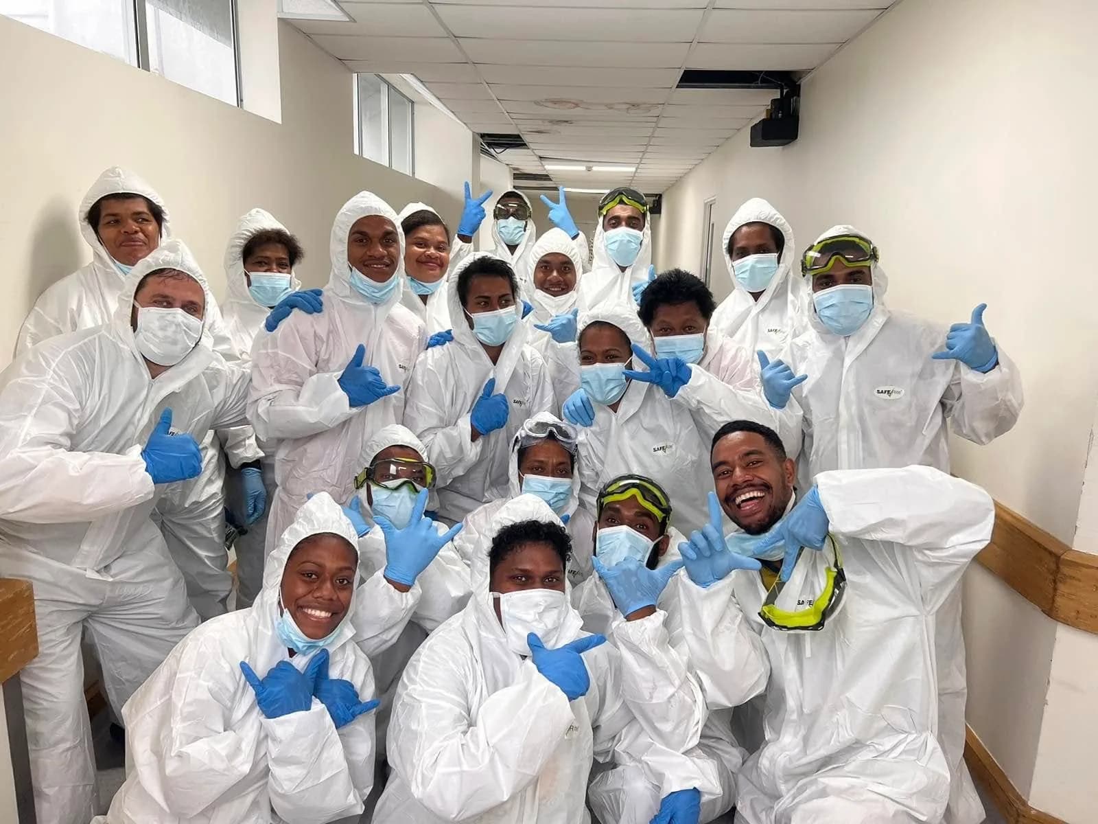 Members of the cleaning team gathered at CWM