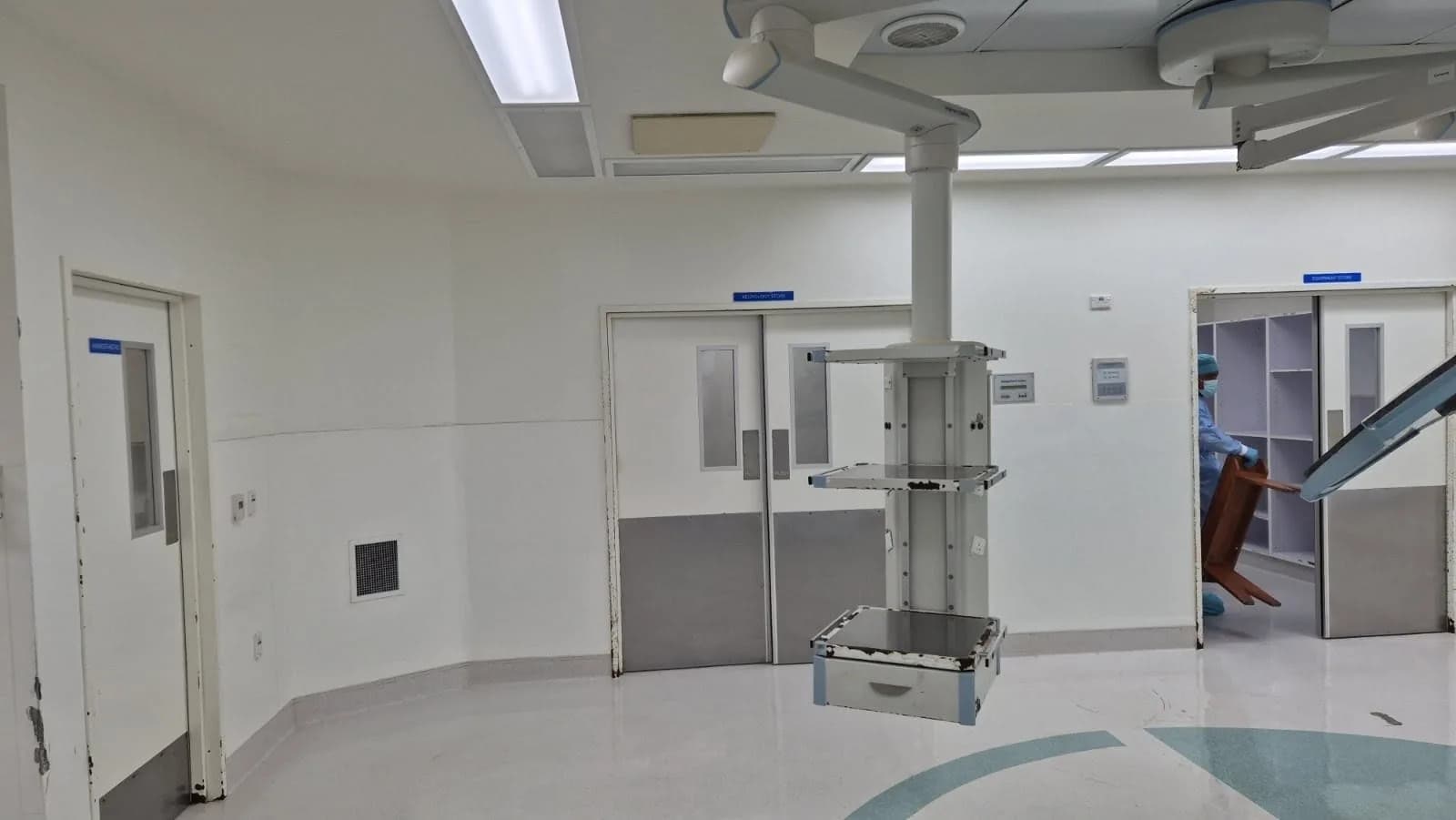 An operating-theatre support area at CWM during a cleaning project