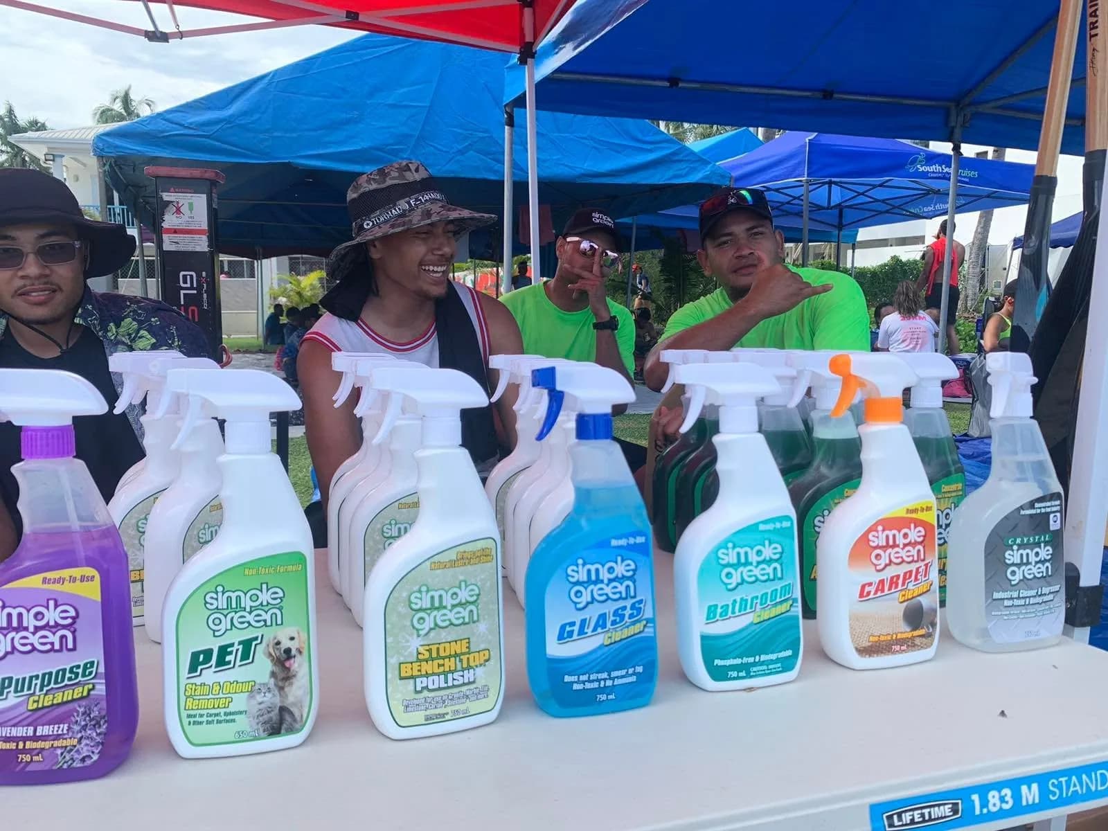 Simple Green spray bottles and larger packs on FCL’s outdoor display