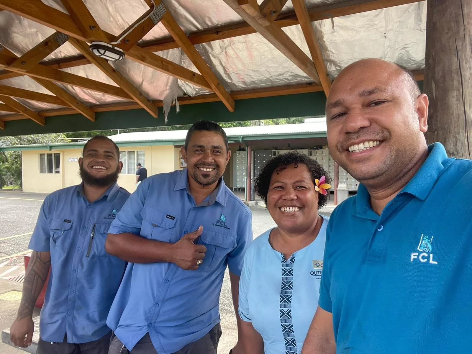 Fiji Chemicals team members in a group photograph outdoors